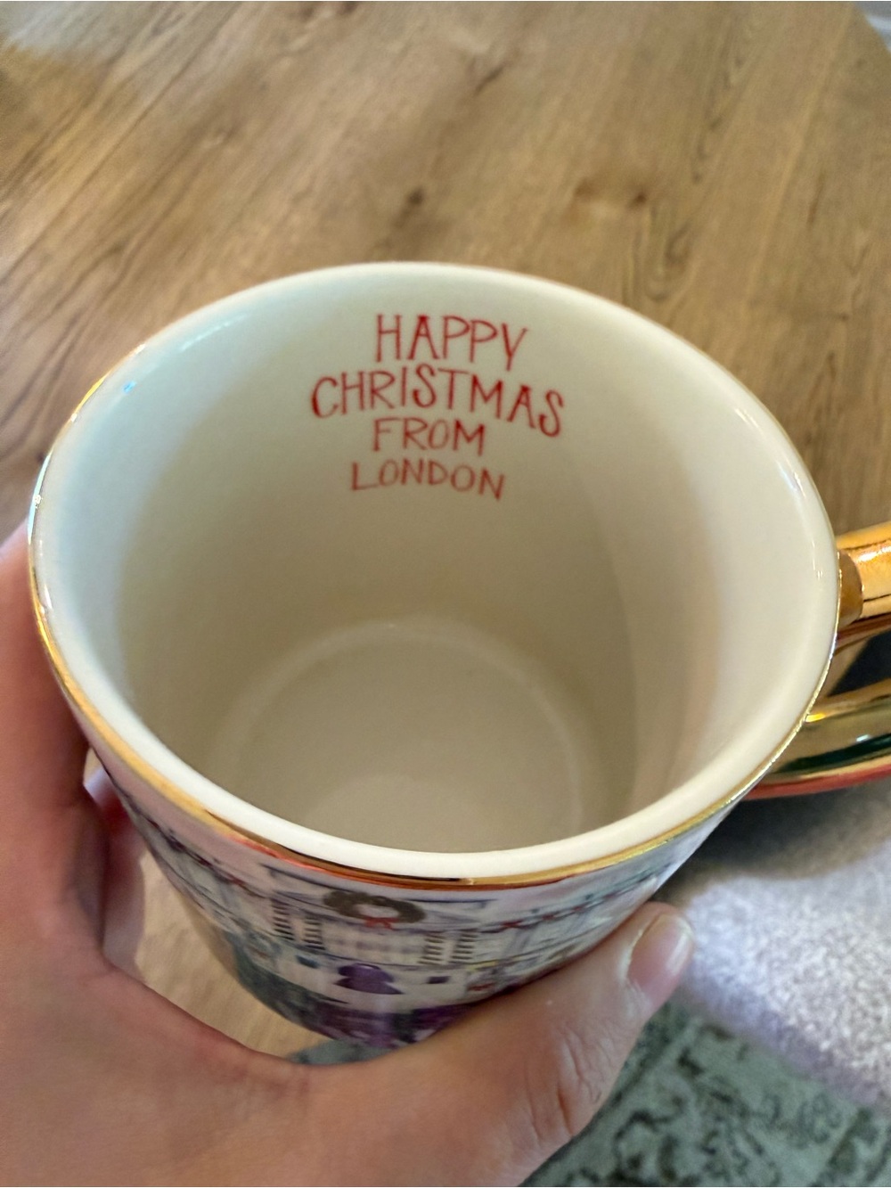 Anthropologie London Holiday City collection Mug with Gold Handle - Picture 4 of 5